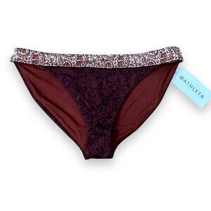 Athleta Aqualux Mid Rise Bottom Brown Batik Print